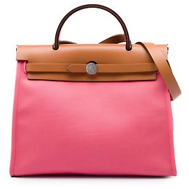 Hermès Pink Toile Herbag Zip 31