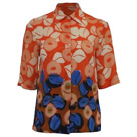 Blusa de manga curta com estampa floral Dries Van Noten em poliéster multicolorido
