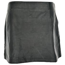 Alexander Wang T. Mini A-Linien-Rock aus schwarzem Lammleder