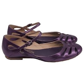 Ballerine con cinturino alla caviglia e ritagli Tod's in pelle verniciata Violet
