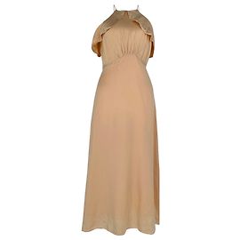 Abito midi con volant Zimmermann in seta color pesca