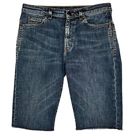 Saint Laurent Shorts mit gekürztem Saum aus blauer Baumwolle