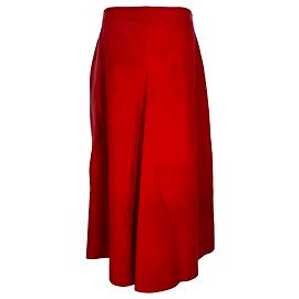 Falda Maxi Jil Sander de cuero rojo
