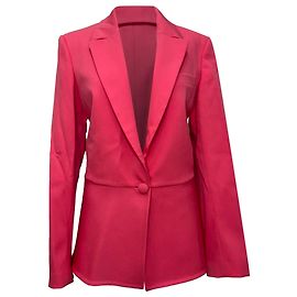 Oscar De La Renta einreihiger Blazer aus rosa Wolle