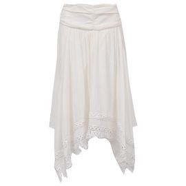 Isabel Marant Etoile Falda midi Isabel Marant Étoile de algodón blanco con ribete de encaje bordado