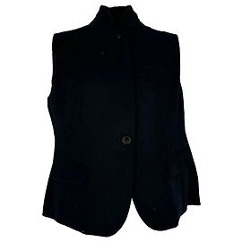 Blusa senza maniche sartoriale Dries van Noten in lana nera