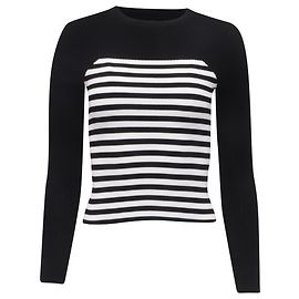Jersey de viscosa acanalado Max Mara Braies Stripe Bodice en color negro