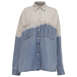 Camisa de ganga com botões tie-dyed Dries Van Noten em algodão multicolor