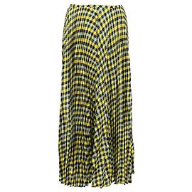 Falda midi Joseph Abbot con estampado de cuadros en seda multicolor