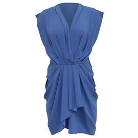 Vestido mini efecto cruzado Iro en triacetato azul
