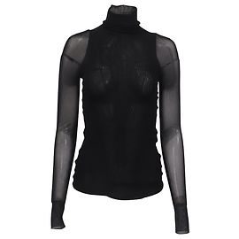 Top de malla transparente Max Mara Leisure Veles en poliamida negra