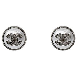 Chanel Brincos Pearl Crystal CC