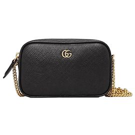 Gucci Mini Borsa a Tracolla GG Marmont in Pelle Nera