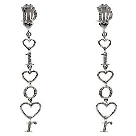 Orecchini a goccia con cuore Dior argento