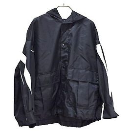 Cortavientos Valentino Logo Negro Nylon