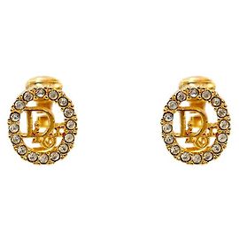 Dior Cubic Round Oblique Gold Ohrringe