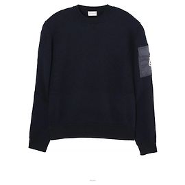 Moncler Wollstrickpullover Rundhals Navy