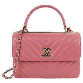 Chanel Chevron Trendy Top Handle Medium Pink Series