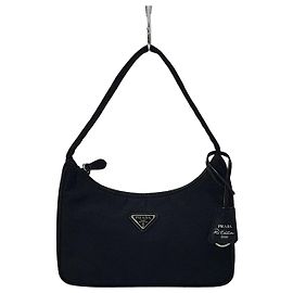 Borsa Hobo Prada Re-Nylon Nera in Pelle