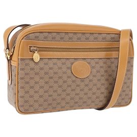 GUCCI Micro GG Supreme Shoulder Bag PVC Beige Gold 001 56 0942