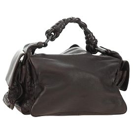 BOTTEGA VENETA INTRECCIATO Cocker Hand Bag Leather Brown
