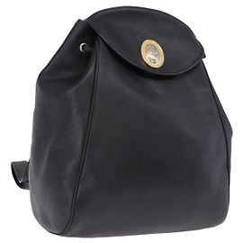 Christian Dior Rucksack Leder Schwarz Goldfarben