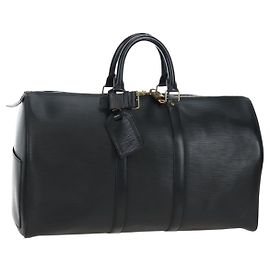 LOUIS VUITTON Epi Keepall 45 Boston Bag Black M42972 LV