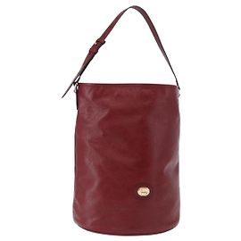GUCCI Shoulder Bag Leather Red Silver 598086