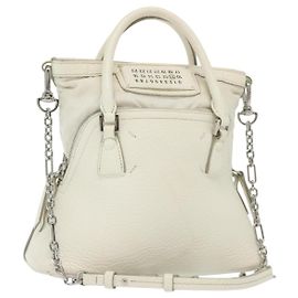 Maison Martin Margiela Maison Margiela 5AC Mini Hand Bag Leather 2way White Silver