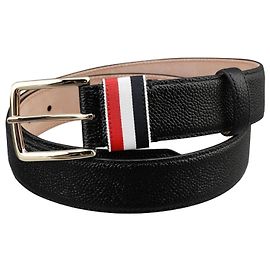 Thom Browne Cintura in pelle martellata Nero