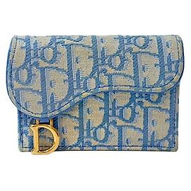 Dior Tarjetero Saddle Blue Oblique