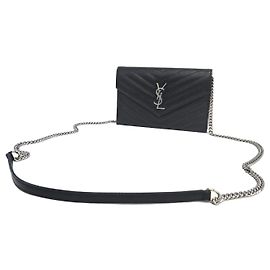 Saint Laurent Picca borsa crossbody WOC in pelle nera a busta