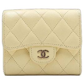 Chanel Cartera clásica con solapa para mujer Caviar Gold CC Logo
