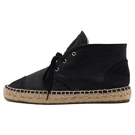 Chanel Sneakers espadrillas mid-top da donna in pelle nera