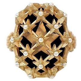 Dior Anillo Pearl Star Gold Talla