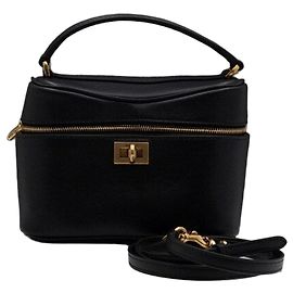 Balenciaga Borsa Tote e Borsa a Tracolla Rodeo Vanity in pelle di vitello nera