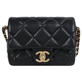 Chanel Borsa Mini Flap Caviar Classic Gold Medal inutilizzata