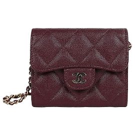 Chanel Borsa a tracolla e porta carte Classic in Caviar