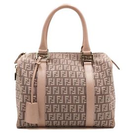 Fendi Boston-Tasche aus Canvas mit rosa FF-Logo