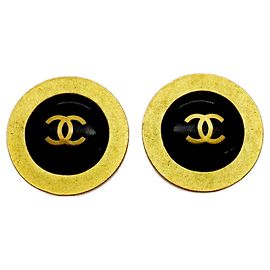 Orecchini a clip Chanel in nero e oro