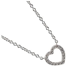 Pendente Tiffany & Co. Metro Heart in oro bianco 18K e diamanti Mini