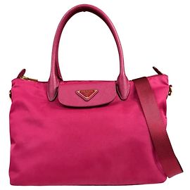 Borsa a tracolla Prada in nylon rosa