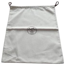 Bolsa de armazenamento Hermès em lona bege 37X45cms para mala Birkin 25