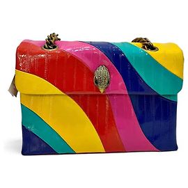 Kurt Geiger Saco de ombro em couro envernizado arco-íris