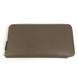Hermès Hermes Azap Long Silk Geldbörse aus Epsom Leder in Gray