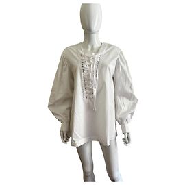 Comme Des Garcons Camisa branca com atacadores