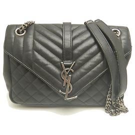 Borsa a tracolla in pelle nera Yves Saint Laurent