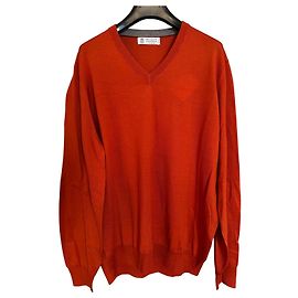 Maglione Brunello Cucinelli in lana e cashmere arancione