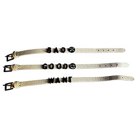 Set di 3 bracciali Valentino in pelle bianca con lettere