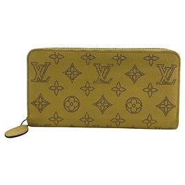 Carteira longa Louis Vuitton Mahina em couro amarelo